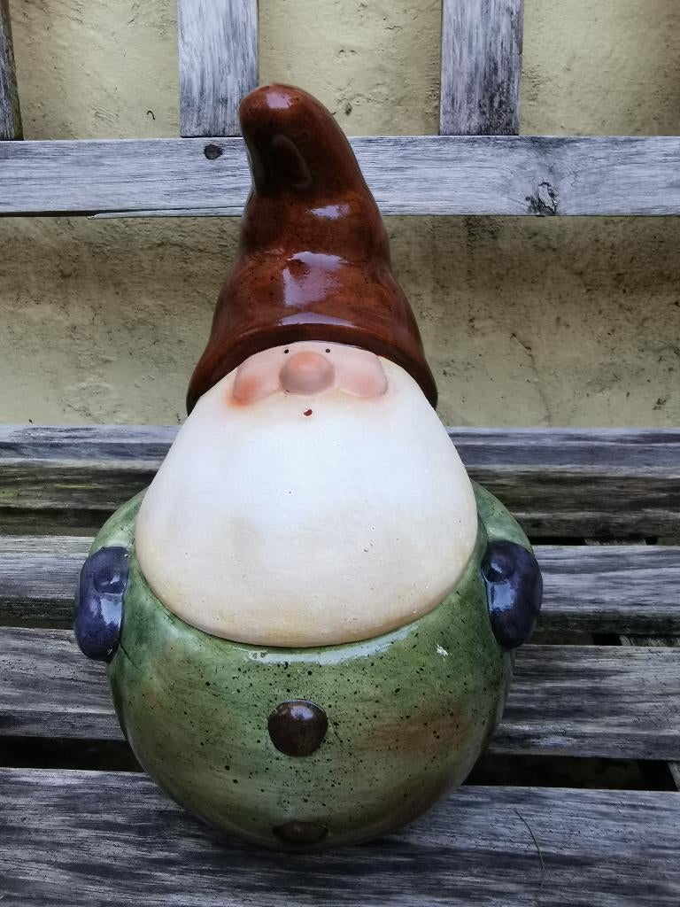 Vintage keramieken snoeppot Kerstman 20 cm, Ophalen of Verzenden, Zo goed als nieuw