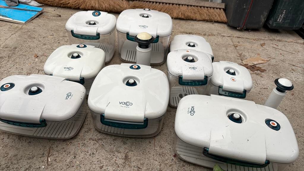 Vaco luchtledige bewaardozen, Ophalen, Gebruikt