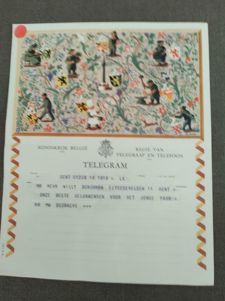 Oude telegrammen bod per telegegram, Verzamelen, Ophalen of Verzenden