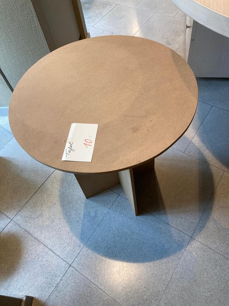 Tafeltje rond  in multiplex, Ophalen, Gebruikt, Rond
