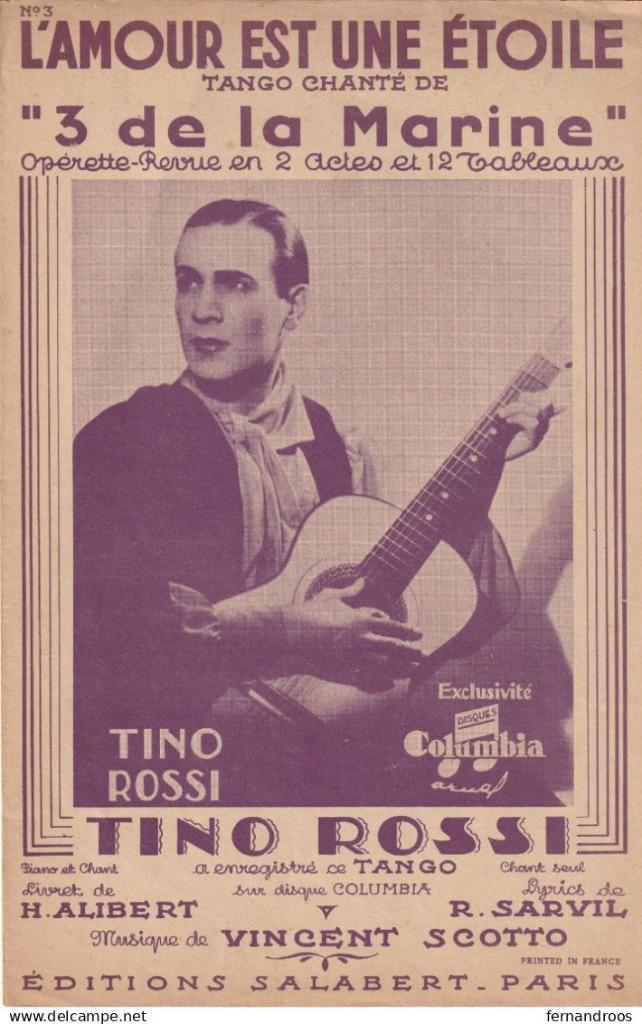 L AMOUR EST UNE ETOILE TINO ROSSI TANGO PARTITION MUSICALE, Ophalen of Verzenden, Gebruikt, Thema