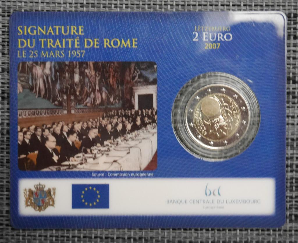 2 euro Coincard Luxemburg 2007 Verdrag van Rome, Postzegels en Munten, Munten | Europa | Euromunten, Ophalen of Verzenden, Luxemburg