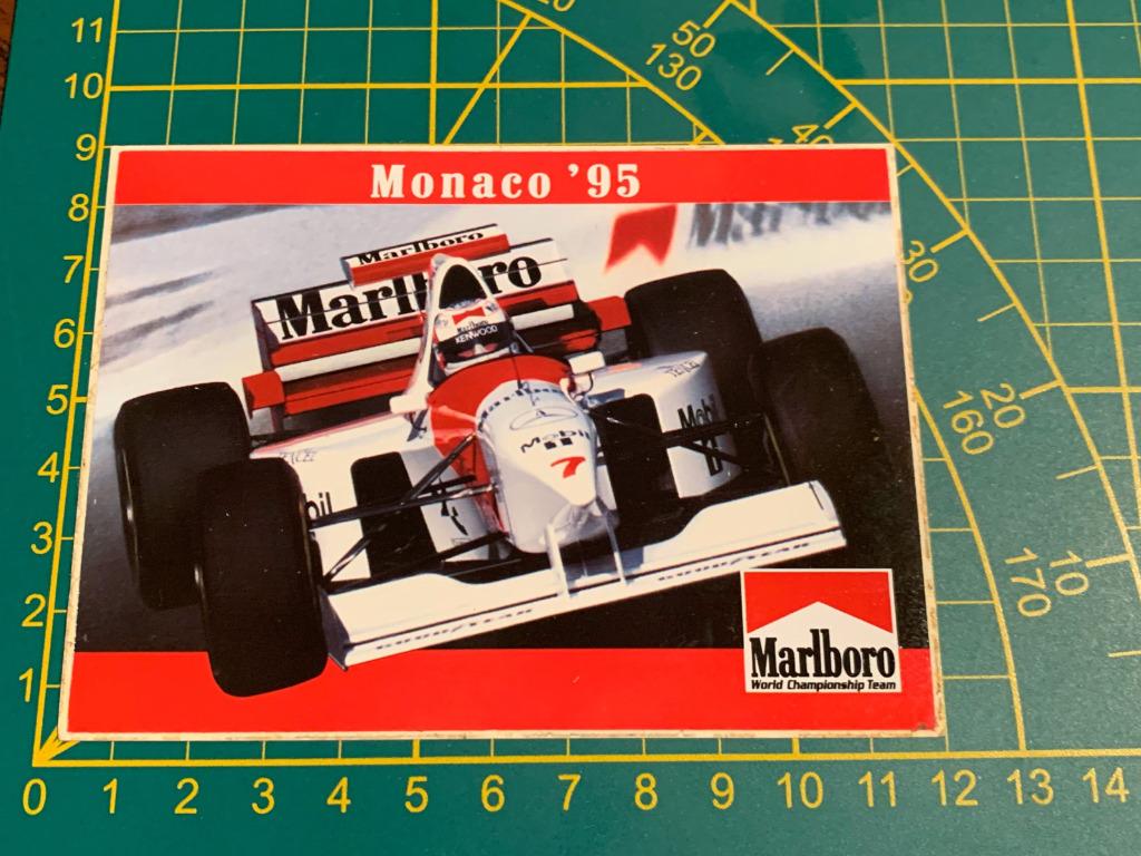 Sticker 1995 Monaco Marlboro F1 McLaren Mercedes Mansell, Verzamelen, Stickers, Ophalen of Verzenden