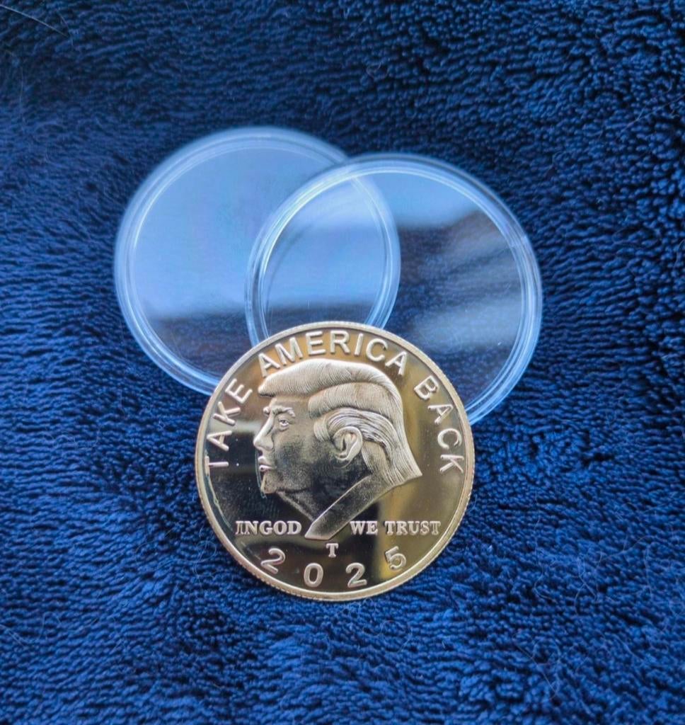 Gold plated Trump coin collectors item, Ophalen of Verzenden