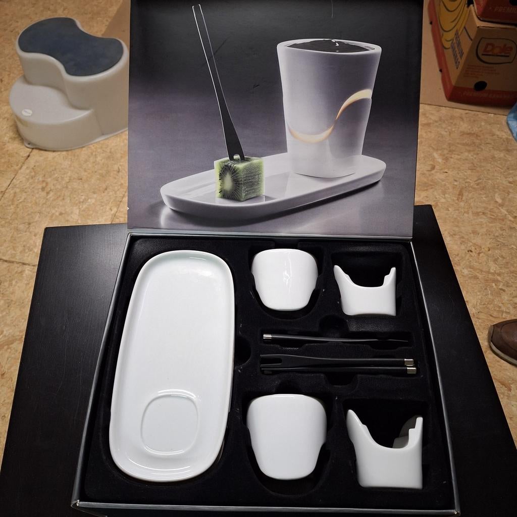 Fondue set voor chocolade ( 2pers). Niet elektronisch., Ophalen of Verzenden