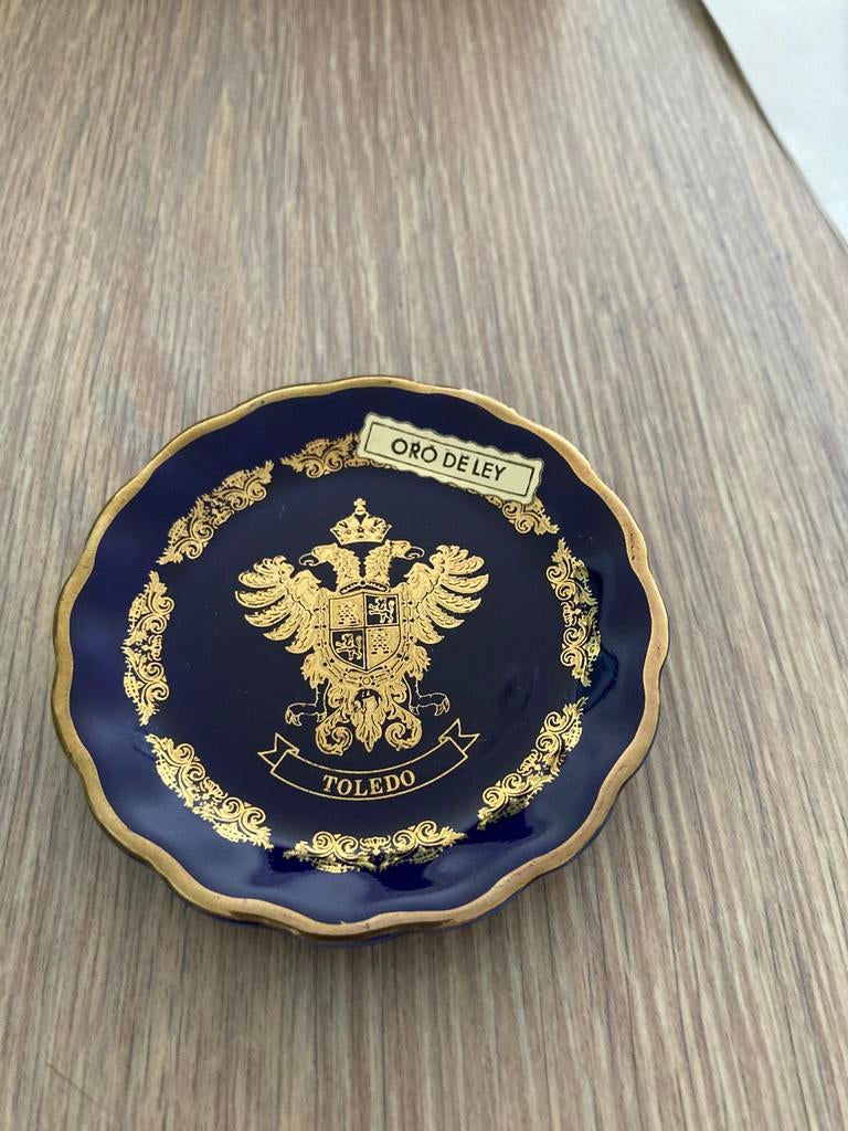 Zeer mooi kobaltblauw schaaltje bordje Spanje Toledo, Antiek en Kunst, Curiosa en Brocante, Ophalen of Verzenden
