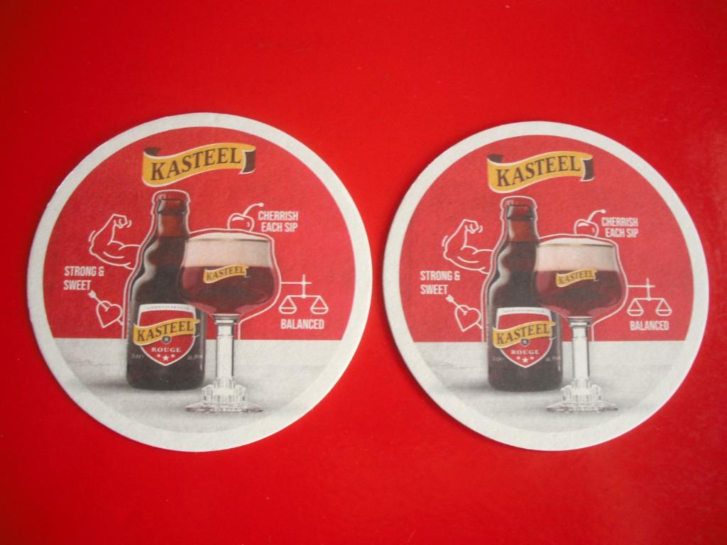 2 SOUS - BOCKS ** KASTEEL ** ROUGE, Enlèvement ou Envoi, Neuf, Sous-bock, Autres marques