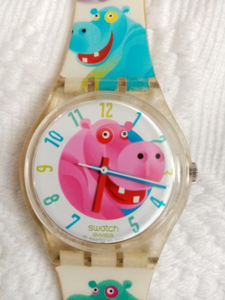 Swatch Swiss Quartz Rhino 2004 sporthorloge, Blauw, Swatch, Ophalen of Verzenden, Zo goed als nieuw