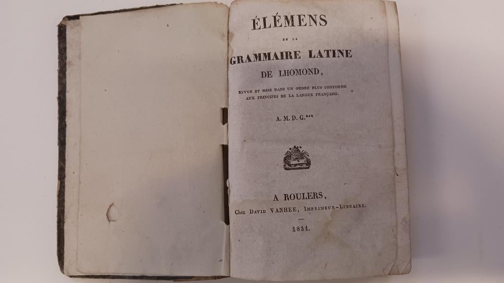 ELEMENT DE LA GRAMMAIRE LATINE 1831, Ophalen