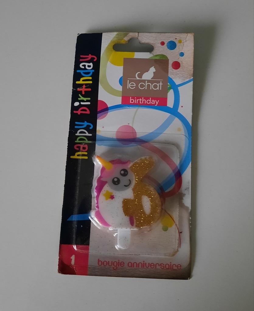 Bougie d'anniversaire Licorne, Hobby & Loisirs créatifs, Enlèvement ou Envoi