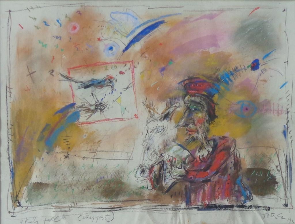 ERNO TOTH / SCENE MET FIGUREN / ORIGINEEL / 62x77cm / KADER, Antiquités & Art, Art | Peinture | Moderne, Figures, Signé, Enlèvement