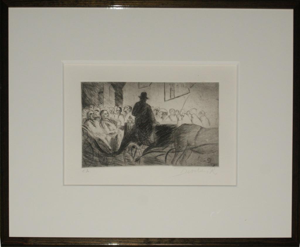 Roland Devolder (1938): In de koets e/a (52 x 44 cm), Antiek en Kunst, Ophalen of Verzenden