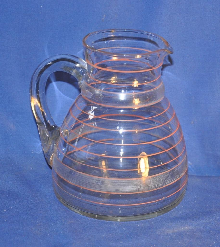 pichet en verre vintage avec ligne orange, Enlèvement ou Envoi