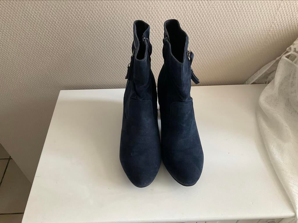 Donkerblauw enkellaarsjes, Ophalen of Verzenden, Zo goed als nieuw, Blauw