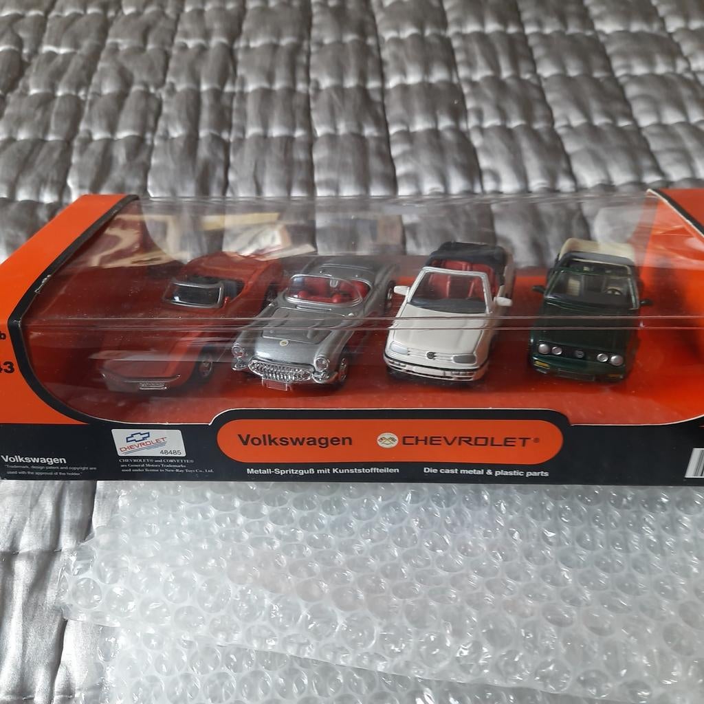 CORVETTE & GOLF CABRIOLET *1/43*4pcs LOT COLLECTOR *NEUF*, Enlèvement, Neuf, Voiture, Autres marques