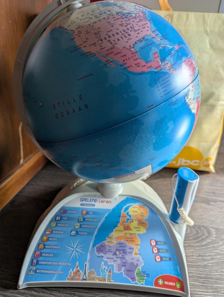 Wereldbol - educatief, Ophalen, Zo goed als nieuw, Ontdekken, Met geluid