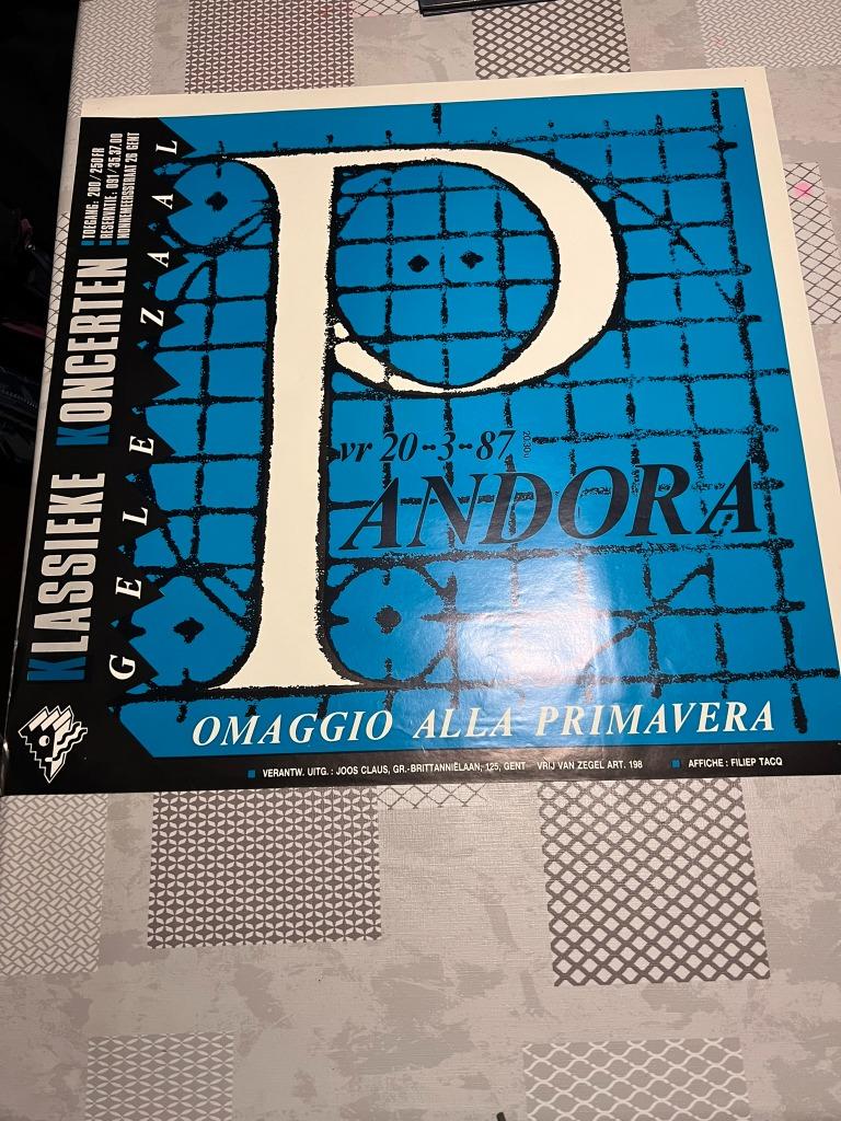 Vintage Poster Klassieke Koncerten: Andora Omaggio Alla Prim, Verzamelen, Gebruikt, Deurposter of groter, Vierkant, Ophalen of Verzenden