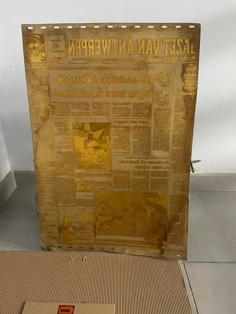Koperen offsetplaat Gazet Van Antwerpen, Enlèvement, Utilisé