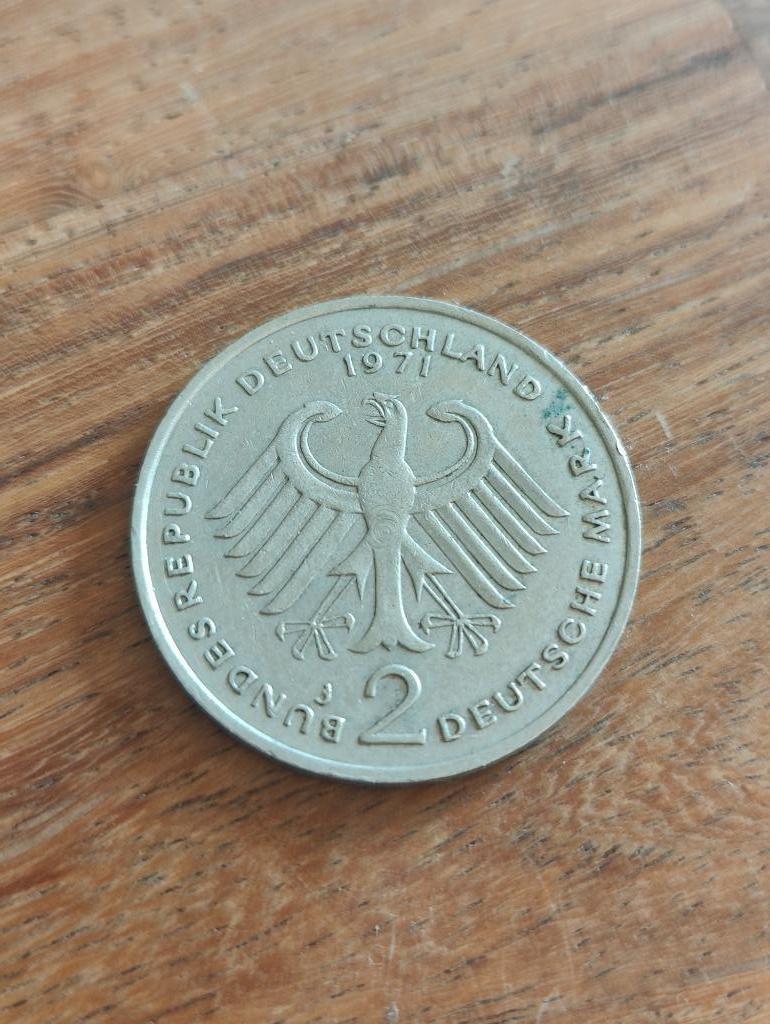 Munt 2 Duitse Mark 1971, Ophalen of Verzenden, Duitsland, Losse munt