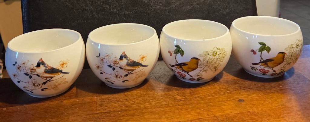 Set de 4 bols à oiseaux à motif floral, Enlèvement ou Envoi, Récipient(s)