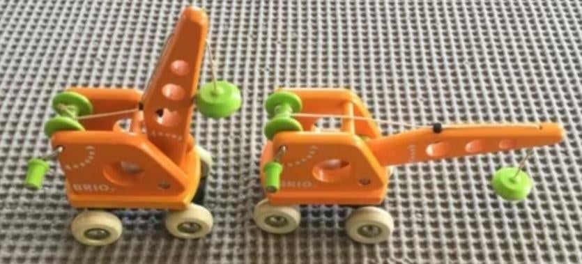 Brio 2 houten kranen, Kinderen en Baby's, Speelgoed | Houten speelgoed, Ophalen of Verzenden, Gebruikt
