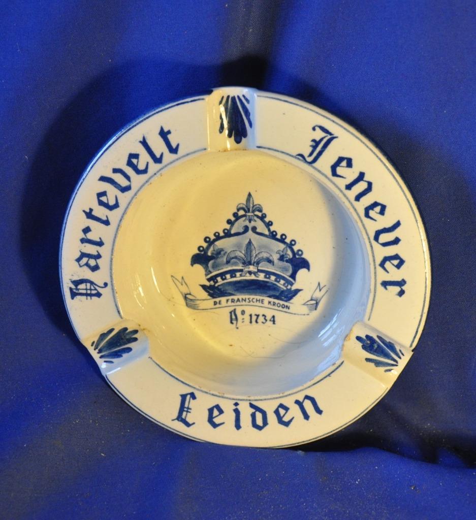 cendrier delft publicitaire genievre hartevelt leiden, Ophalen of Verzenden, Zo goed als nieuw, Asbak