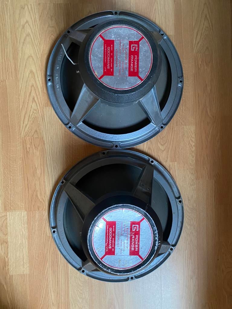 Goodmans vintage 18 inch speakers, TV, Hi-fi & Vidéo, Enceintes, Enlèvement, Utilisé