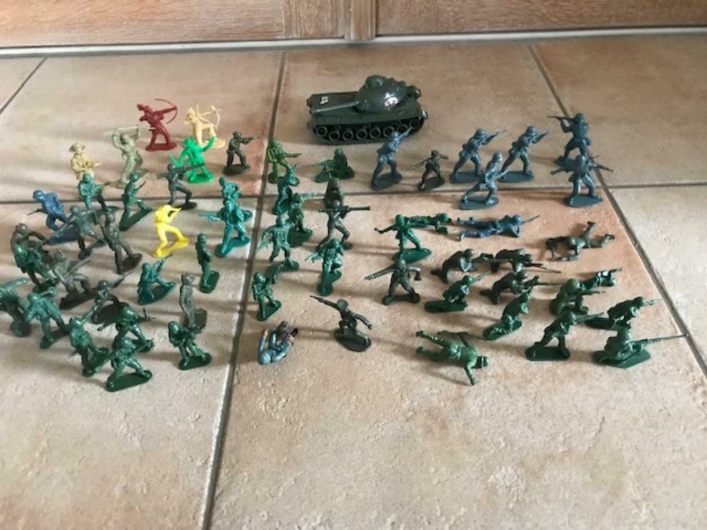 Lot legerfiguren met tank (zn5029), Ophalen of Verzenden, Zo goed als nieuw