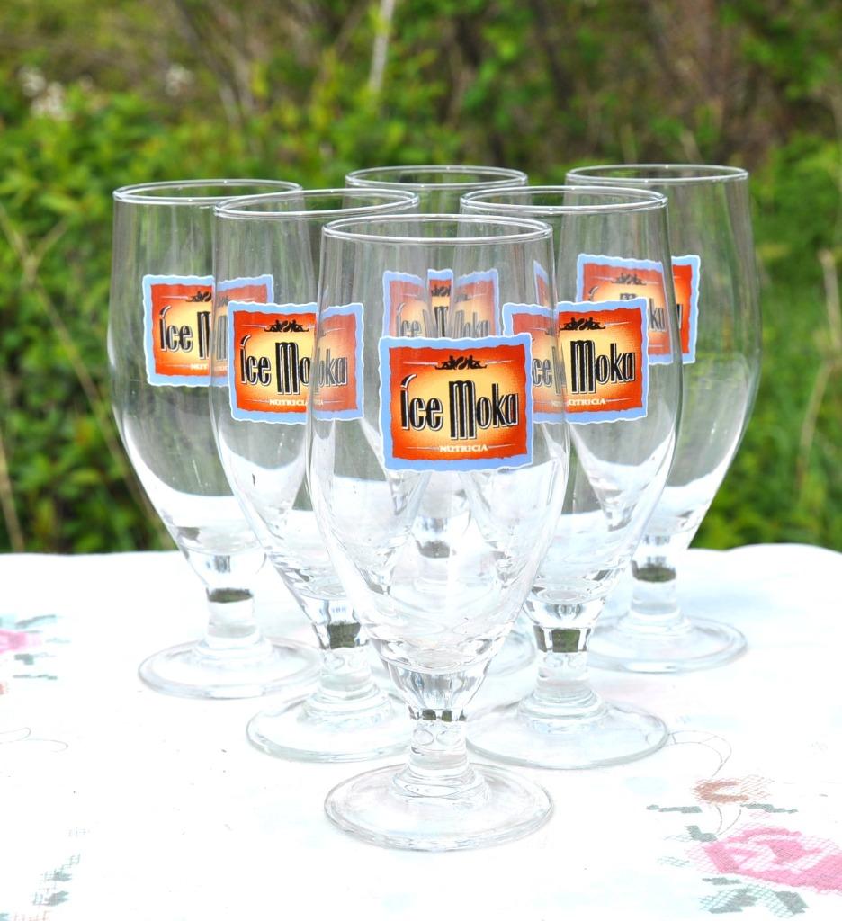 6 verres coupe a glace ice moka, Enlèvement ou Envoi, Comme neuf, Verre, Autres types