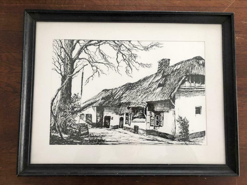 Mooie pentekening Wellenshoeve Lummen Bokrijk, Ophalen of Verzenden