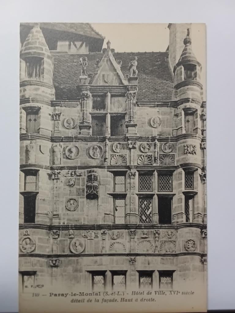 Cap PARAY LE MONIAL, stadhuis uit de 16e eeuw, Ophalen of Verzenden, Voor 1920, Ongelopen, Gebouw