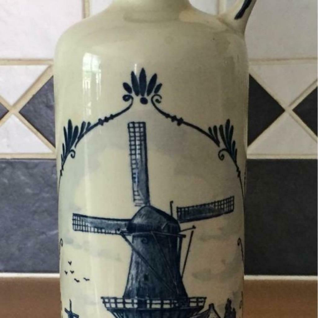 Ancienne bouteille à liqueur Delft numérotée, Enlèvement, Comme neuf, Porcelaine, Autres types
