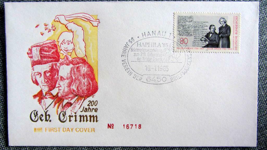 FIRST DAY COVER- SPROOKJES EN ANDERE- DE GEBROEDERS GRIMM, Ophalen of Verzenden, Gestempeld, Overige thema's