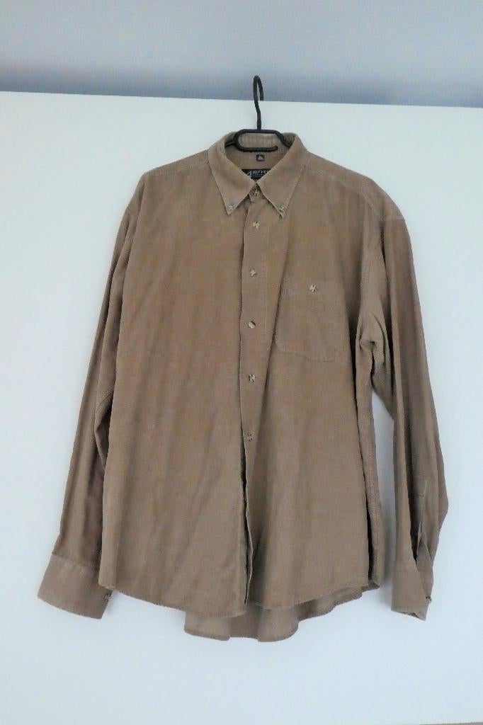 Chemise Homme Velour Côtelé Camel XL, Enlèvement, Porté