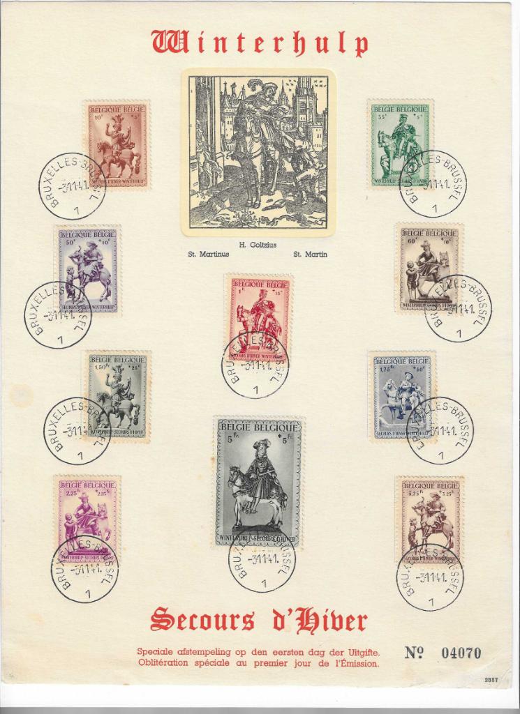 postzegels België winterhulp 1941 zegels, Ophalen of Verzenden