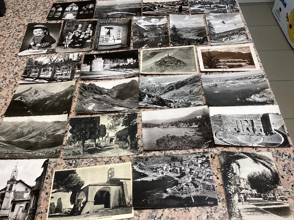 Lot de 26 cartes postales anciennes France (2), Enlèvement ou Envoi, 1940 à 1960, Affranchie, France