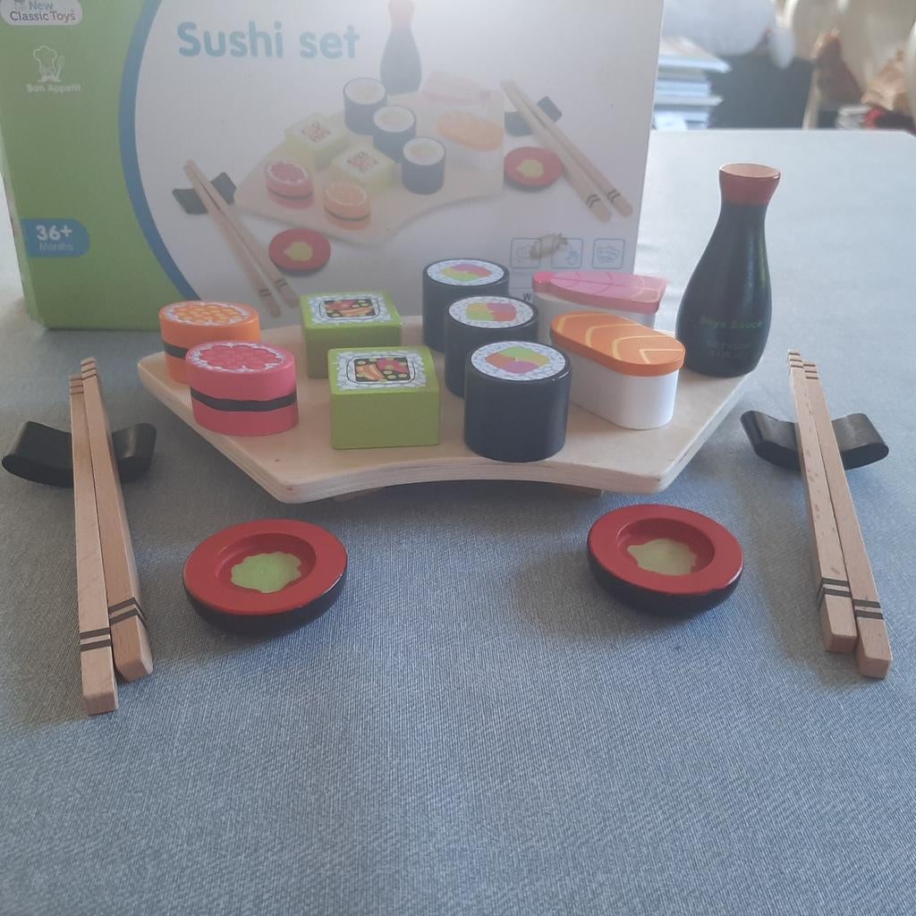 ZGANKleurrijke mooie houten speelset SUSHI, NEW CLASSIC TOYS, Ophalen of Verzenden