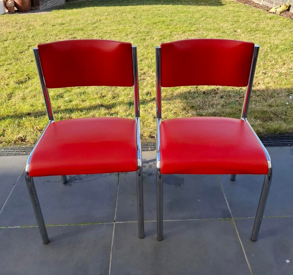 Stoelen 2 stuks, rood/oranje, Huis en Inrichting, Stoelen, Ophalen, Rood