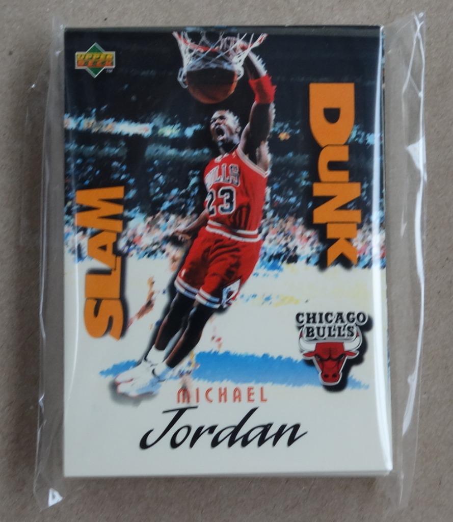 Michael Jordan Upperdeck  "Slam Dunk" card of 40 card set, Verzenden, Zo goed als nieuw, Overige typen