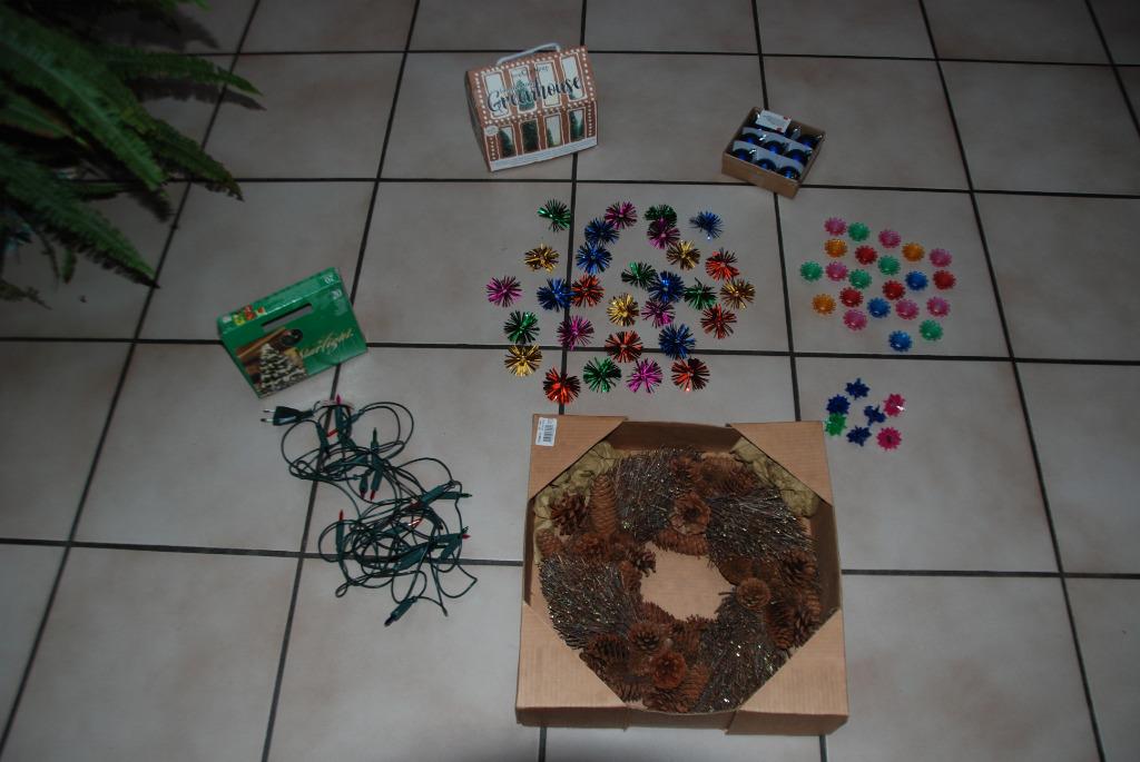 Lot d'articles de Noël Couronne, Guirlande électrique, boule, Enlèvement ou Envoi, Utilisé