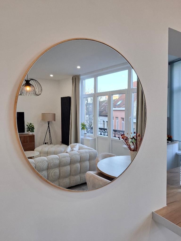 Miroir mural (en bois), Neuf, Enlèvement ou Envoi, Moins de 100 cm, Rond