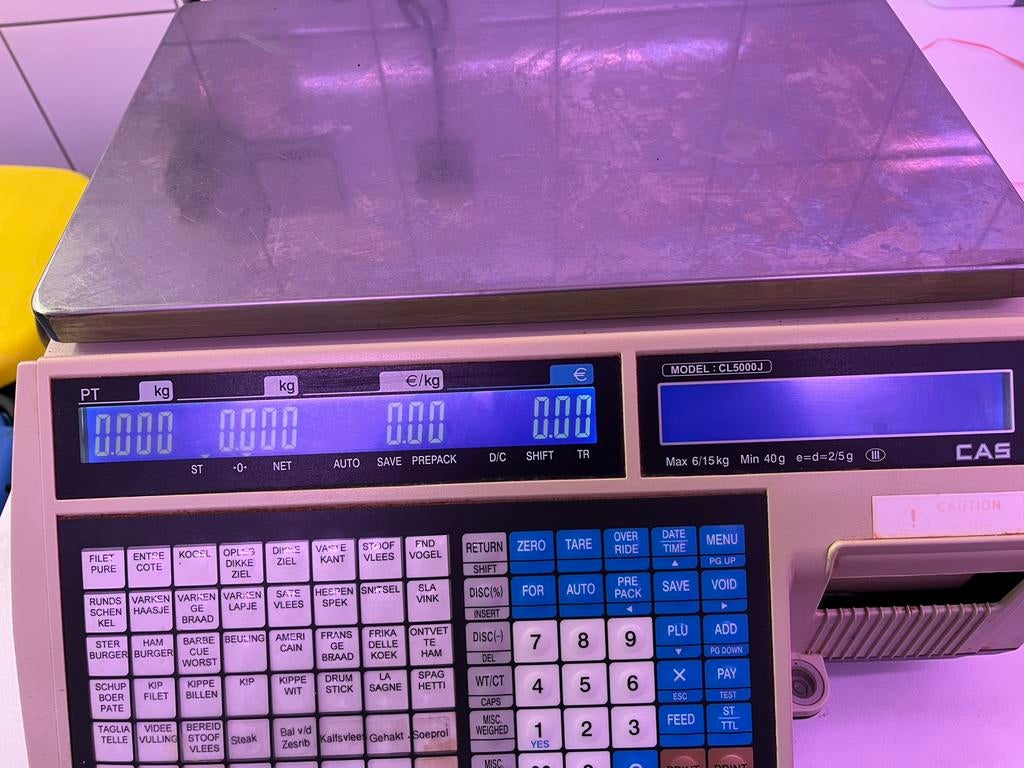 Elektronische weegschaal met printer, Ophalen