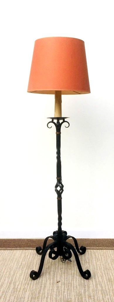 Lampadaire fer forgé * 50s * Vintage * Staanlamp, Enlèvement ou Envoi, Utilisé, Tissus