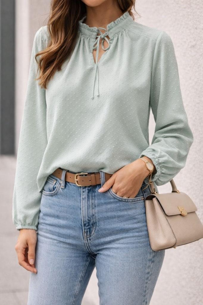 Blouse lange mouwen muntgroen maat 42, Kleding | Dames, Maat 42/44 (L), Nieuw, Ophalen of Verzenden, LC Waikiki