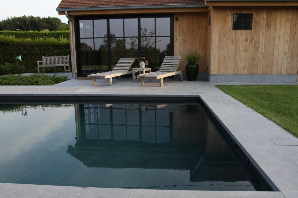 Zwembadranden Belgisch Hardsteen 100x35x5-3cm, Tuin en Terras, Ophalen, Nieuw, Terrastegels, Natuursteen