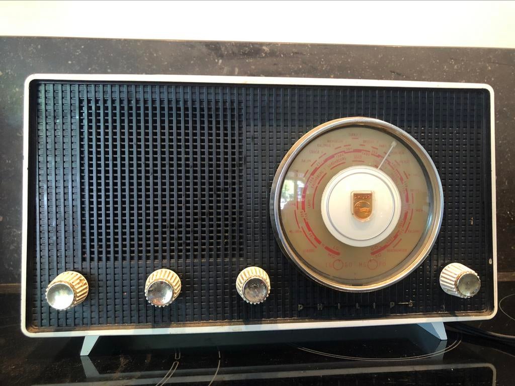 vintage design PHILIPS B2X71U/02  bakeliet radio 1958, Antiek en Kunst, Ophalen of Verzenden