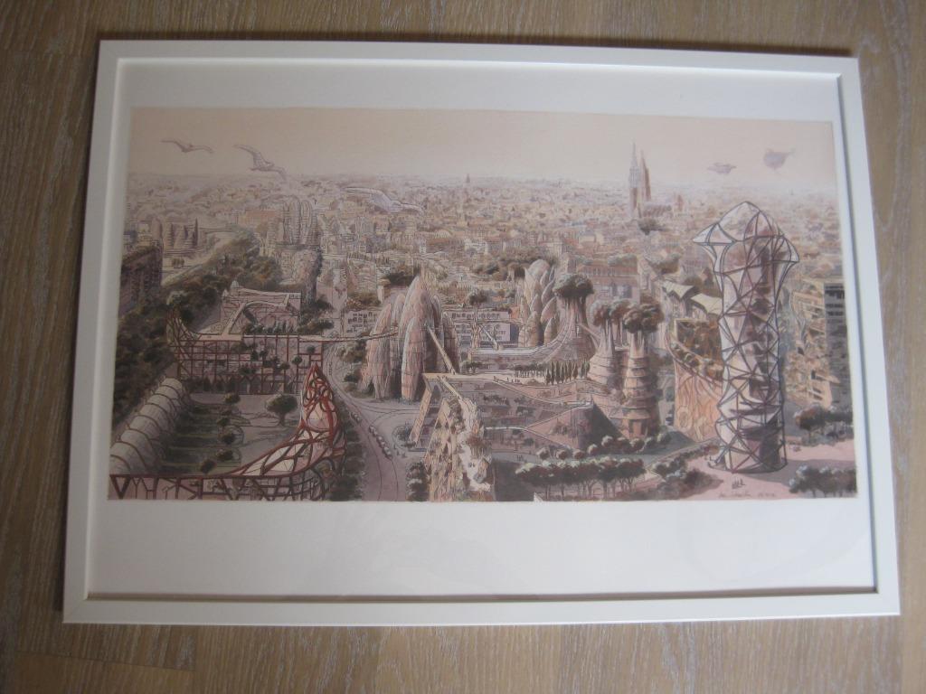 Luc Schuiten affiche "Cité végétale Strasbourg", Collections, Neuf, Avec cadre, Rectangulaire horizontal, Enlèvement