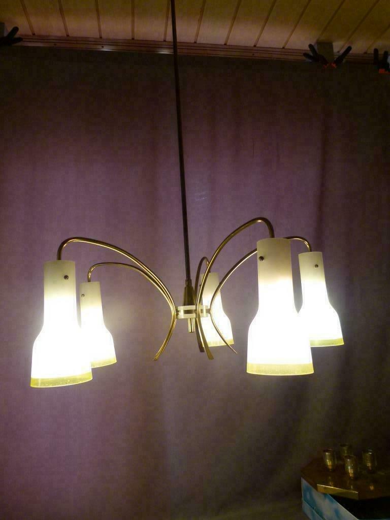 vintage mid-century hanglamp luster 50er jaren, Ophalen of Verzenden, Huis en Inrichting