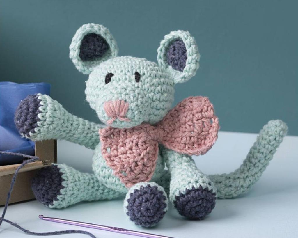 Hobbyset Amigurumi muis haken 19cm, Hobby en Vrije tijd, Verzenden, Nieuw