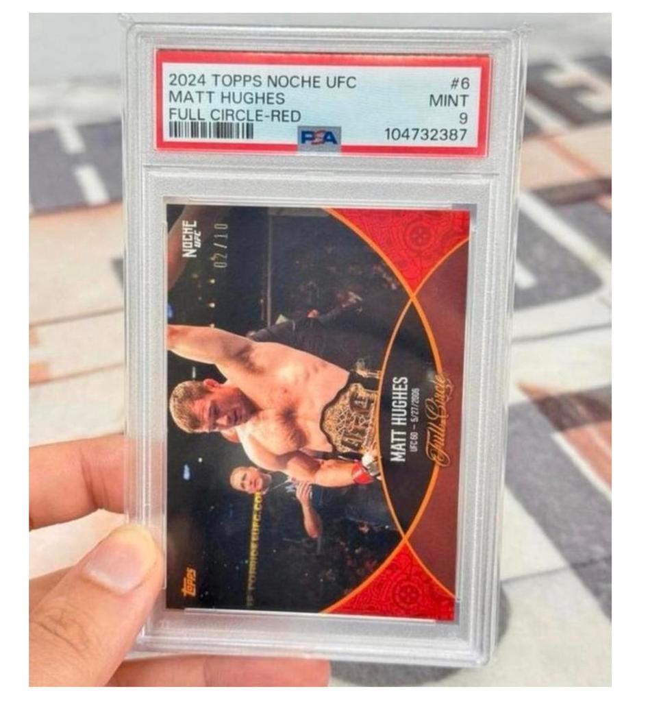 2024 TOPPS NOCHE UFC MATT HUGHES FULL CIRCLE-RED FC6 psa-9, Ophalen of Verzenden, Zo goed als nieuw, Spelerskaart